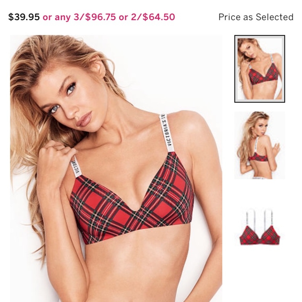 Victoria’s Secret Plaid t-shirt bra